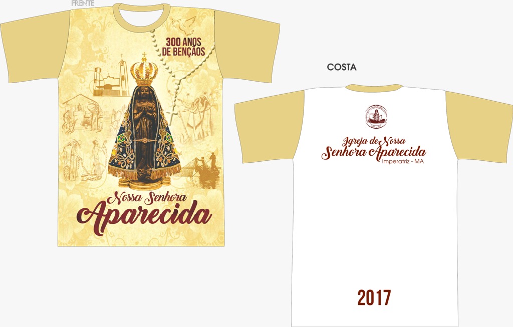 Adquira o KIT do Tricentenário de Nossa Senhora Aparecida. 1 Camiseta, 1 Vela e uma porta Vela. Valor R$ 25,00. Contatos para compra Secretaria Igreja: 99 3075-5046